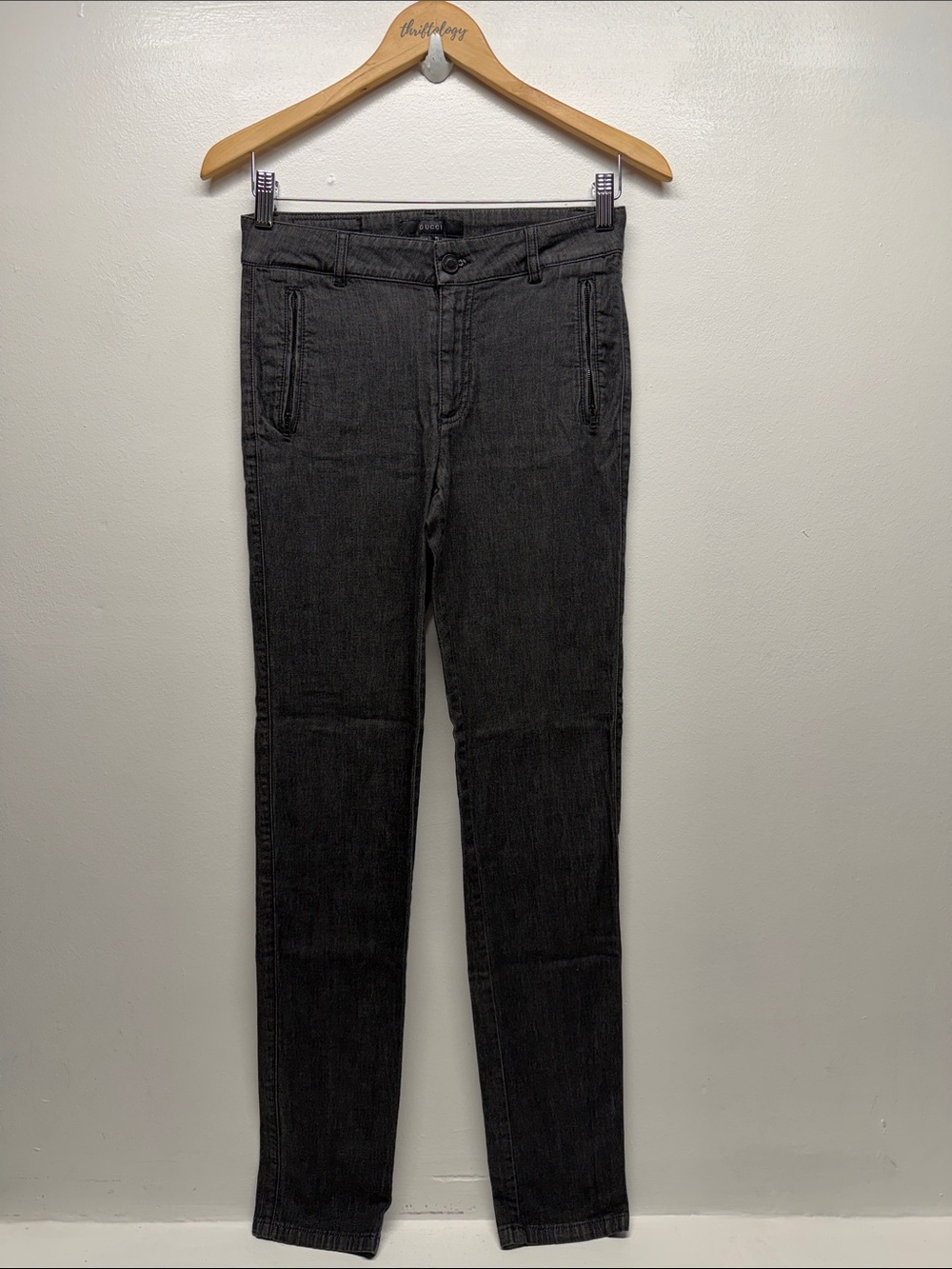 Gucci Jeans Cotton Denim Pants Skinny Mid Rise Tom Ford Era Black IT 42 US 6